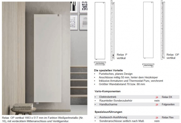 Bemm Relax P und OP Raumheizkörper plane Front Designheizkörper