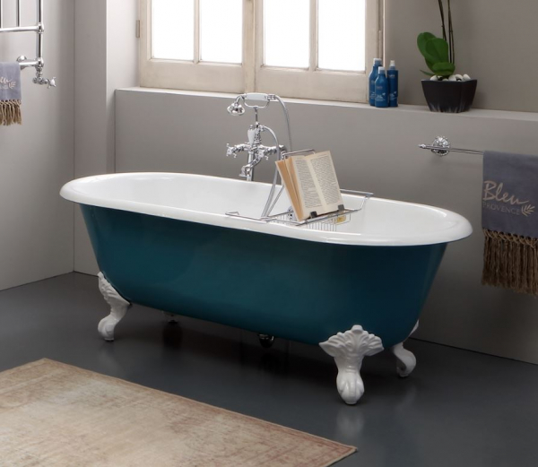 Bleu Provence Vintage freistehende Badewanne aus Gusseisen in unzähligen Varianten, Eleganz und Design für Ihr Traumbad