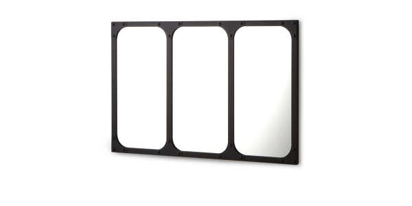 Bleu Provence Industrial Designspiegel Metall Rechteck 90 x 60cm zur Wandmontage, Retro-Design für Ihr Traumbad