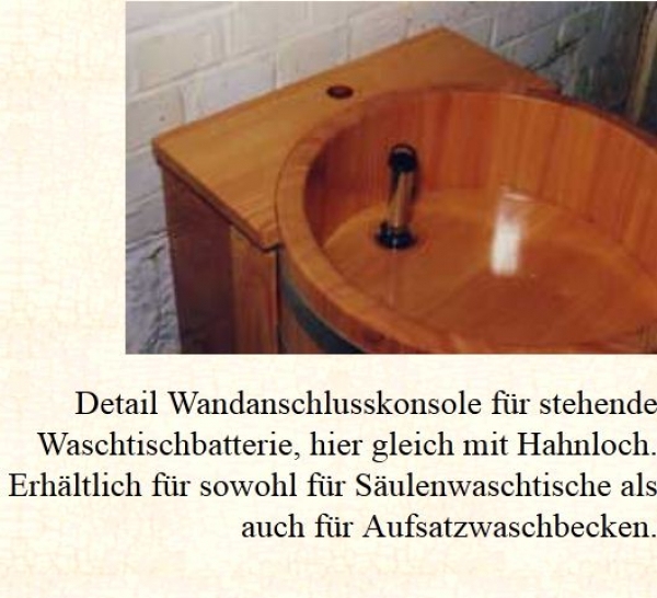 Blumenberg Holz-Säulen-Waschtisch Standwaschbecken aus Holz