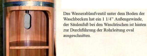 Blumenberg Holz-Säulen-Waschtisch Standwaschbecken aus Holz