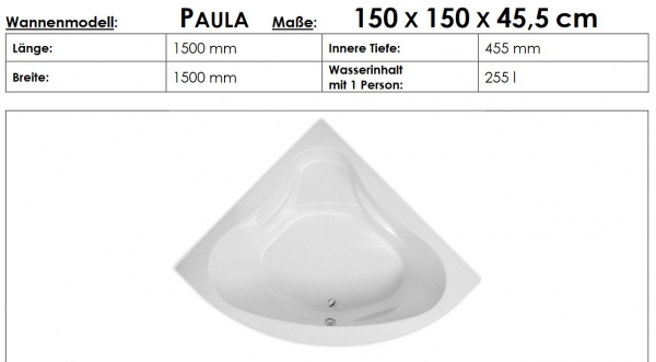 Börsting Eckwanne Eckbadewanne Paula Acryl-Wanne mit optionalem Whirlpool, modernes Design für Ihr Traumbad