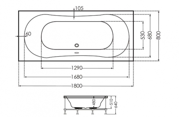 Börsting Rechteckwanne Betty Acryl-Badewanne mit optionalem Whirlpool, modernes Design für Ihr Traumbad