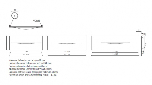 Caleido Cut horizontal single Designheizkörper Heizkörper