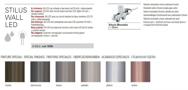 Caleido Designheizkörper Stilus Wall exklusiver Heizkörper mit optionaler LED-Beleuchtung