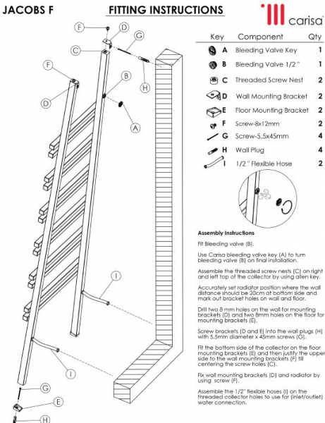 Carisa Jacobs W/F Designheizkörper Aluminiumheizkörper