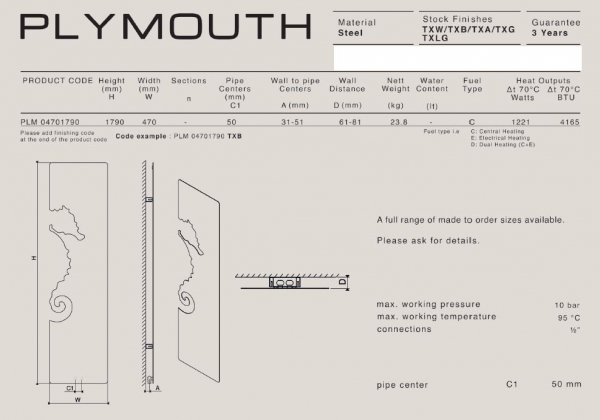 Carisa Plymouth Stahlheizkörper Raumheizkörper