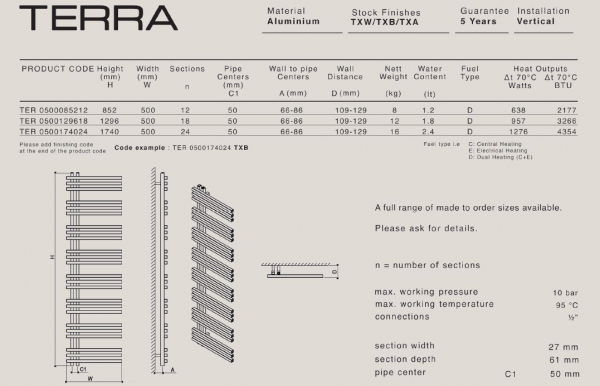 Carisa Terra Designheizkörper Aluminiumheizkörper