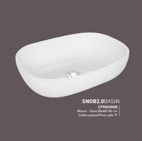 Cipi Aufsatzwaschbecken Snob 2.0 Basin exklusiv in Weiß, Schwarz und Grau