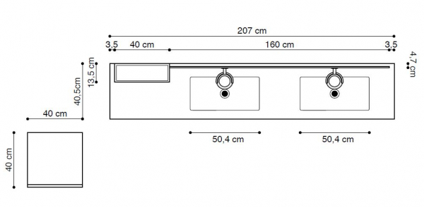 Dansani Badmöbelset Calidris Shape medium D, Einrichtungsbeispiel 4