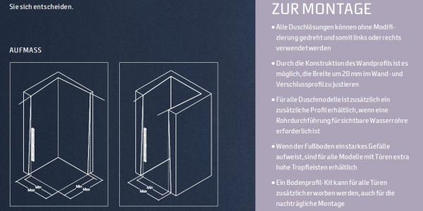 Dansani Match Eckdusche mit 2 Drehtüren Eckeinstieg