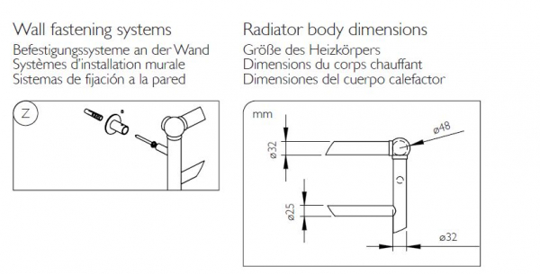 Deltacalor Steel Retrò Handtuchheizkörper klassisch