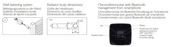 Deltacalor Stendy Elegance electric plus Elektroheizkörper Designheizkörper Heizkörper