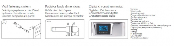 Deltacalor Stendy electric Elektroheizkörper mit Ablagen