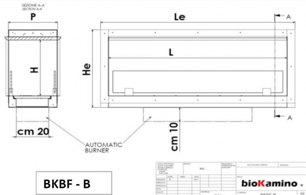 Ethanol Einbau-Kamin Durchsicht BKBF-B-Serie von bioKamino