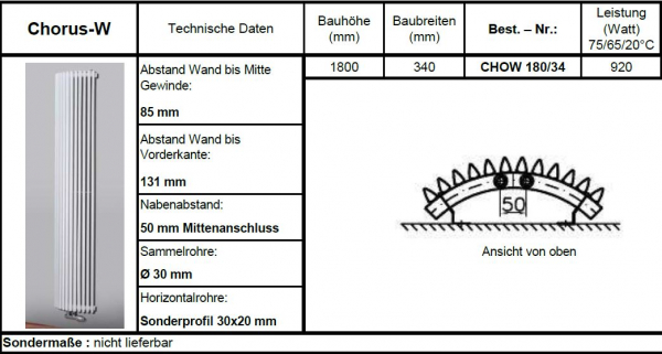 Eucotherm Chorus-W mit Trapezrohren gebogener Raumheizkörper Designheizkörper