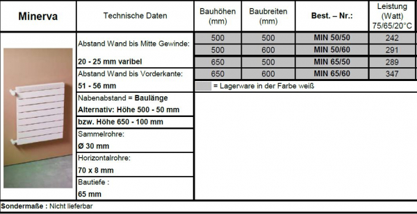 Eucotherm Minerva Austauschheizkörper Paneelheizkörper Raumheizkörper Designheizkörper