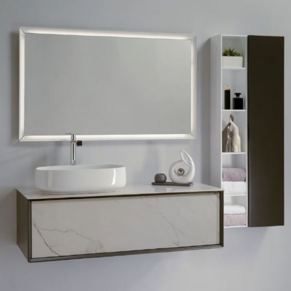 Canova Badmöbelset 10|120 cm Bianco Calacatta Gres von Euro Bagno