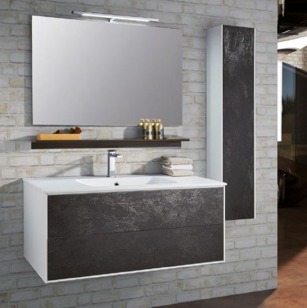 Industrial Badmöbelset 4|106 cm BON Oxide Nero von Euro Bagno