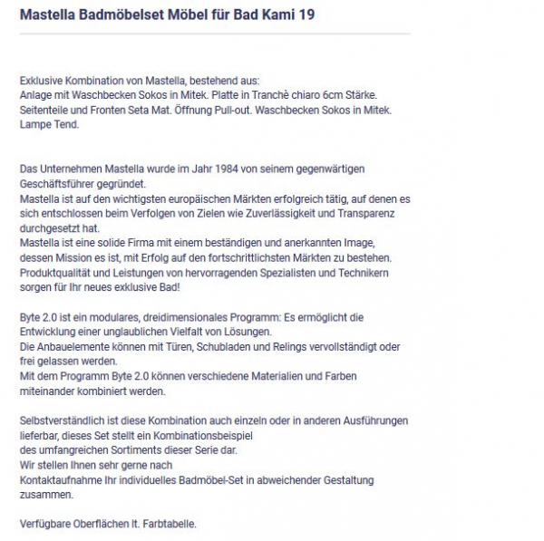 Exklusives Badmöbel-Set Kami 19 von Mastella