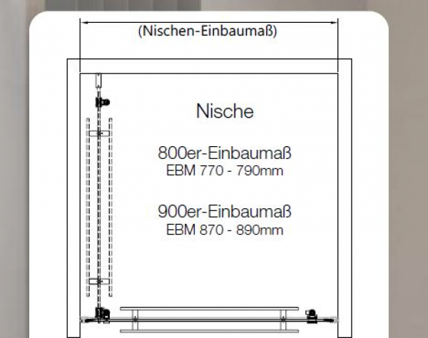 GEO S6 Schwenk-Schiebetür für Nische Silberglanz, Schwarz oder Brushed Gold