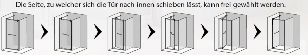 GEO S6 Schwenk-Schiebetür für Nische Silberglanz, Schwarz oder Brushed Gold