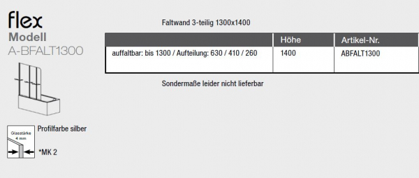 GEO maw flex Badewannenaufsatz Spritzschutz Faltwand 3-teilig für Badewanne A-BFALT1300