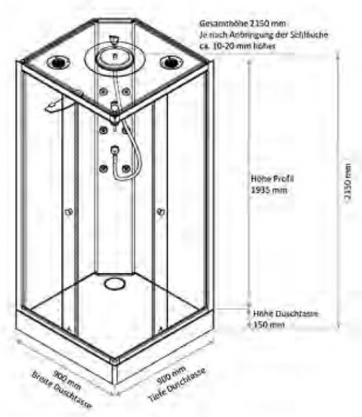 GEO maw fast Eckdusche Fertigdusche Komplettdusche