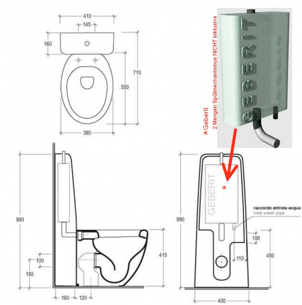 Touch Spülkasten für Stand-WC von GSG Ceramic Design