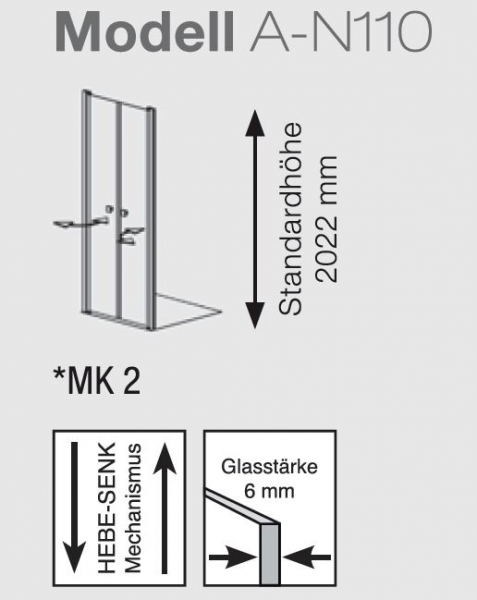 Geo Pendeltür für Nische A-N110 maw flex