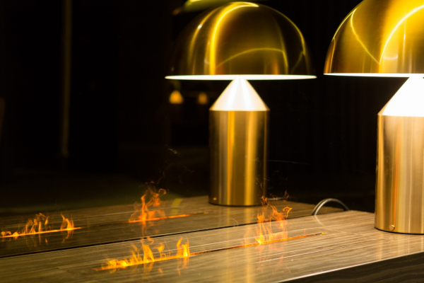 GlammFire Gema 3D Water Vapour Fire Technology, elektrisches exklusives Feuer Designkamin für Ihre Wohnräume