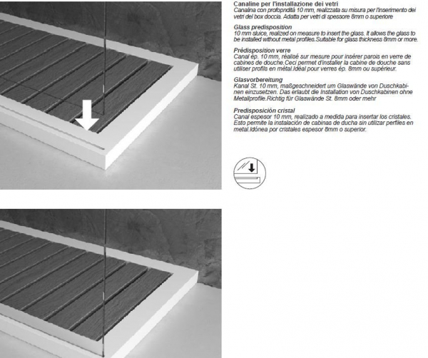 Moma Design Duschboard Shower List Duschwanne Wunschmaß Sonderanfertigung White Stonage Weiß matt