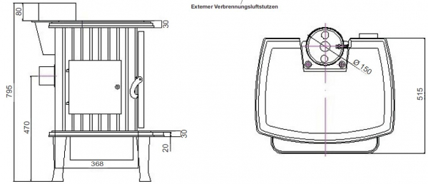 Globe fire Jupiter 10225 Kaminofen Holzofen Ofen