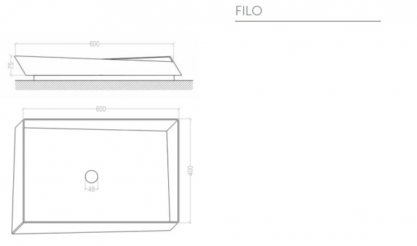 Graziano radiators Waschbecken Filo aus rostfreiem Edelstahl, italienisches Design für Ihr Traumbad