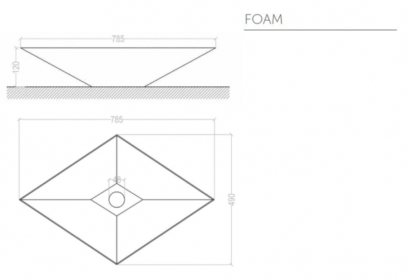 Graziano radiators Waschbecken Foam aus rostfreiem Stahl, italienisches Design für Ihr Traumbad