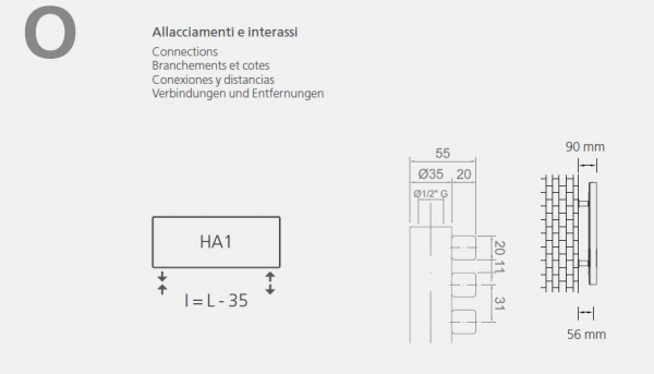 Graziano radiators Time Badheizkörper Handtuchheizkörper italienischer Designheizkörper, exklusives Design für Ihr Traumbad