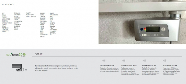 Graziano radiators City V Start Elektroheizkörper elektrischer Badheizkörper Handtuchheizkörper italienischer Designheizkörper