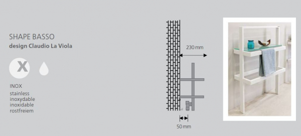 Graziano radiators italienischer Designheizkörper Shape Basso, exklusives Design für Ihren Wohn(t)raum