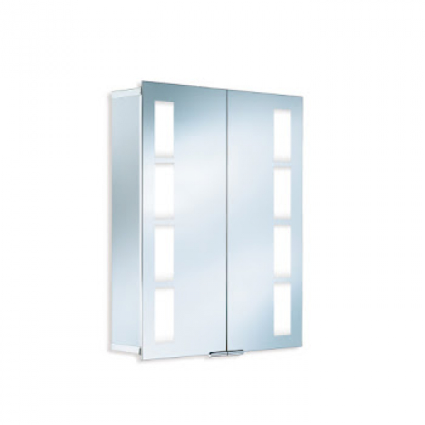 HSK ALU-Spiegelschrank ASP 500 LED Aluminium Doppelspiegeltüren 600 x 750