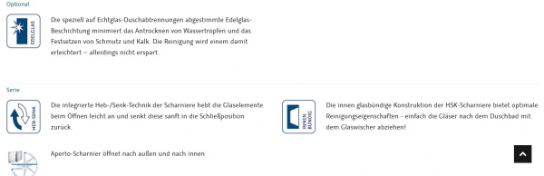 HSK Aperto Drehtür und Seitenwand schwenkbar nach innen und außen Eckdusche Fronteinstieg