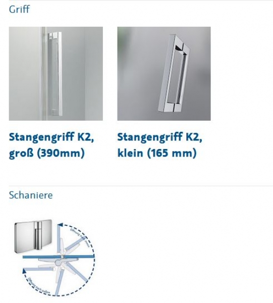 HSK Aperto Pur Pendeltür Drehtür an Seitenteil Nischentür Duschtür inkl. Aufmaß