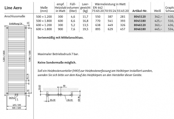 HSK Designheizkörper Line Aero Handtuchheizkörper Badheizkörper mit Aussparungen für Handtücher