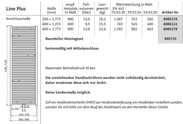 HSK Designheizkörper Line Plus Handtuchheizkörper Badheizkörper mit Aussparungen für Handtücher