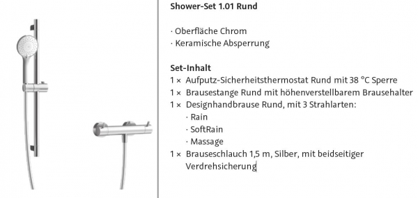 HSK Duschgarnitur, Duschset Shower-Set 1.01