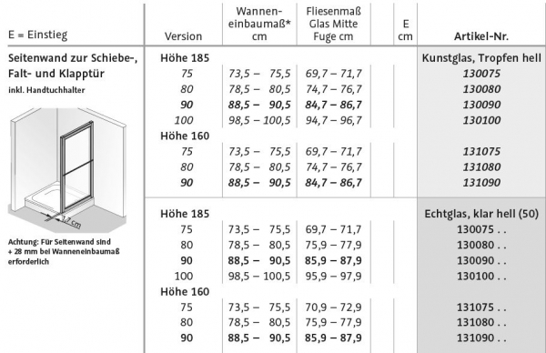 HSK Favorit Klapptür 2-teilig Duschabtrennung Echtglas klar