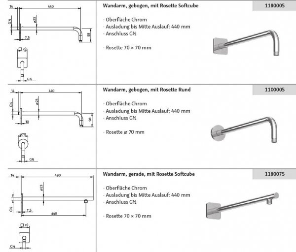 HSK Kopfbrause Regendusche Basic rund 225 x 14 mm