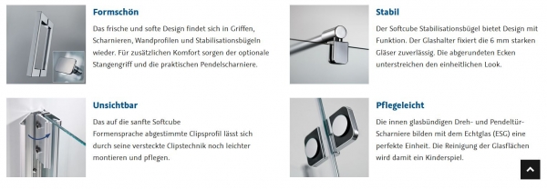 HSK Premium Softcube Fünfeck-Duschkabine Dusche mit Drehtür