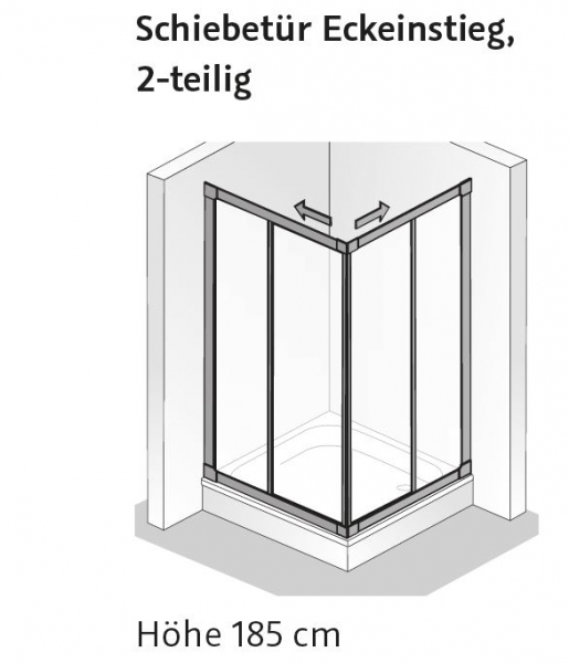 HSK Prima 2-teiliger Eckeinstieg Eckdusche Acrylglas