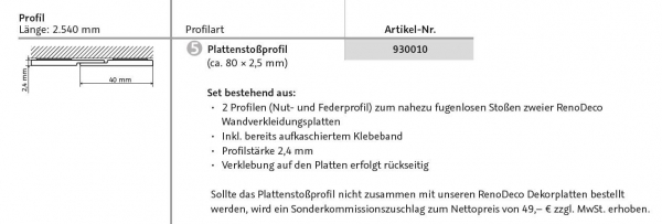 HSK RenoDeco Profile für Wandverkleidungssystem