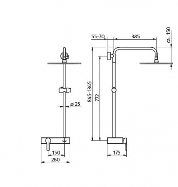 HSK Shower-Set Duschset RS 200 AquaSwitch Mix mit Einhebelmischer